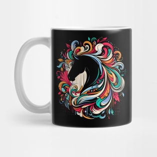 horse head colorful mane Mug